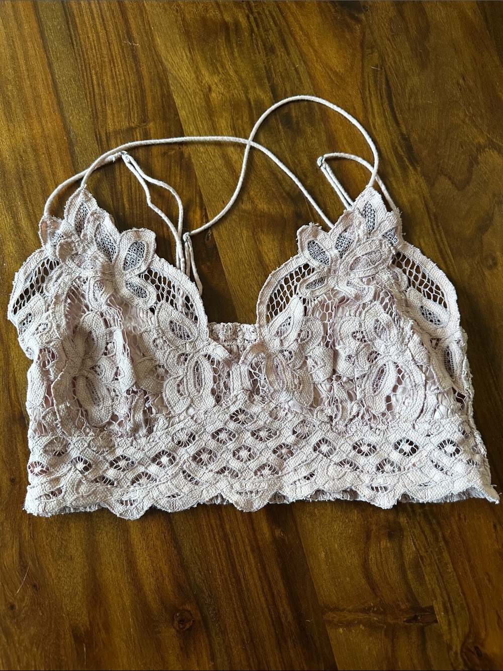 Free People Lace Bralette Crop Top in Blush